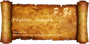 Pfeffer Zsanett névjegykártya